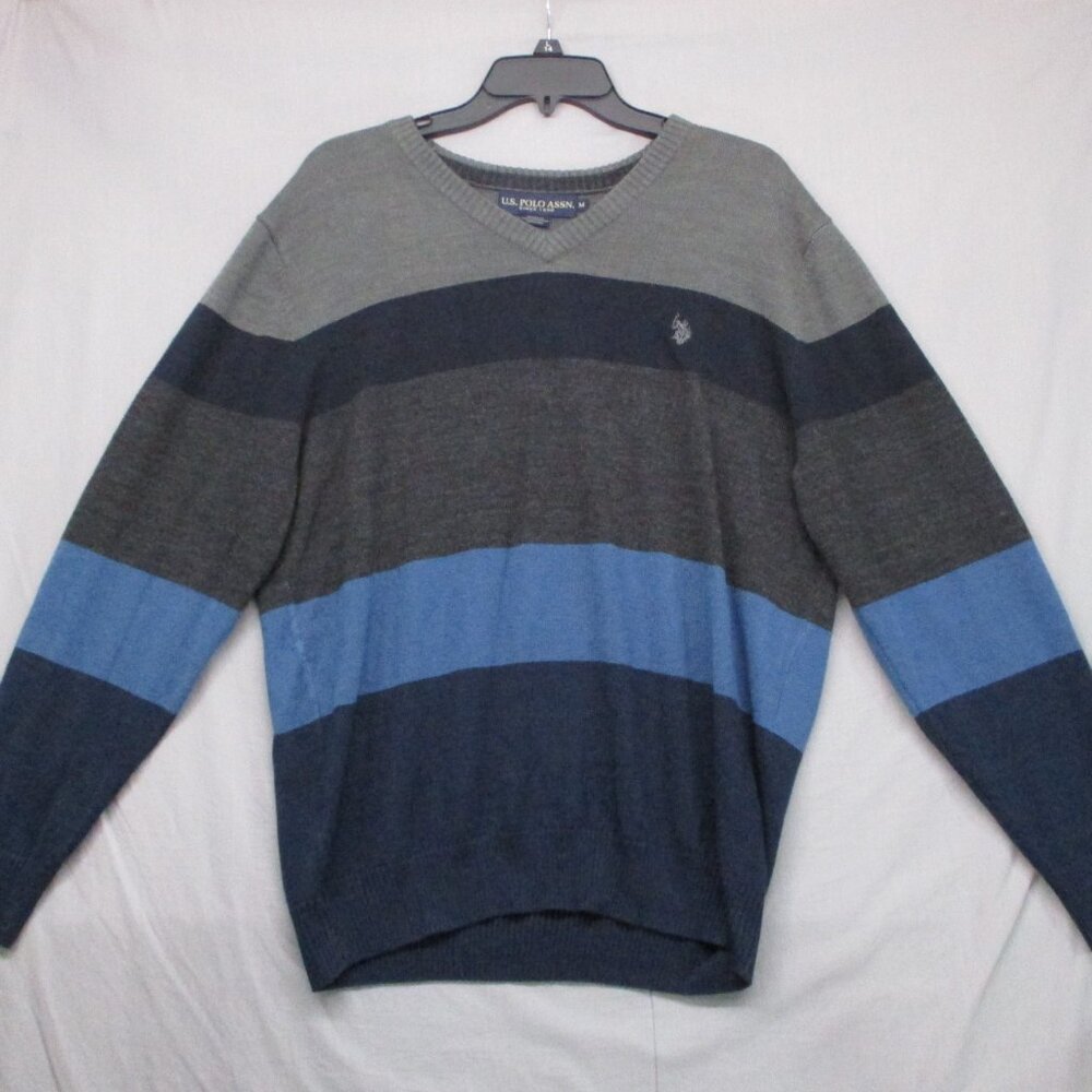 U.S. POLOβ ASSN. Crew Neck Sweater Stripe Gray Men Size | M
